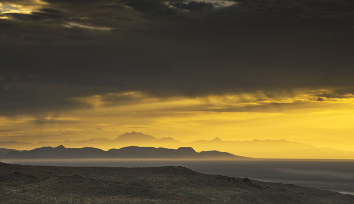 dawn, sunup, Black Rock, King Lear Peak,  storm clouds,  Burning Man