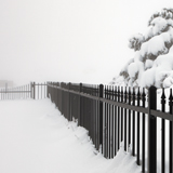 Fence in Snow in Virginia City Nevada great basin