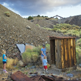 Outhouse in Berlin Ichthyosaur state park Nevada Great Basin antique